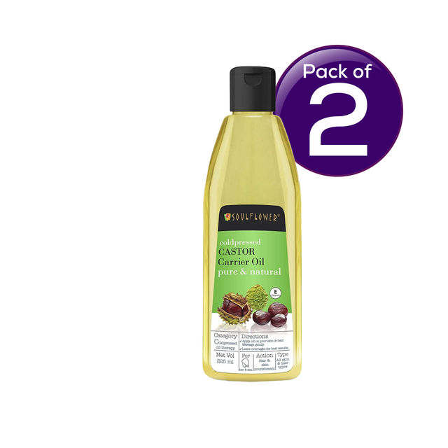Soulflower Coldpressed Castor Oil For Hair & Skin 225 ml Combo